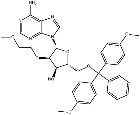 5'-O-(4,4'-Dimethoxytrityl)-2'-O-(2-methoxyethyl) adenosine 구조식 이미지