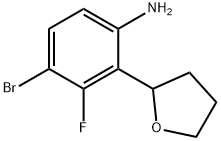 4-bromo-3-fluoro-2-(tetrahydrofuran-2-yl)aniline Structure