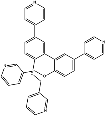 Pyridine, 3,3'-[(5,5'-di-4-pyridinyl[1,1'-biphenyl]-2,2'-diyl)bis(oxymethylene)]bis- Structure