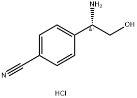 4-((1S)-1-AMINO-2-HYDROXYETHYL)BENZENECARBONITRILE HYDROCHLORIDE Structure