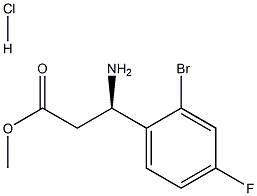 METHYL (3R)-3-AMINO-3-(2-BROMO-4-FLUOROPHENYL)PROPANOATE HYDROCHLORIDE Structure