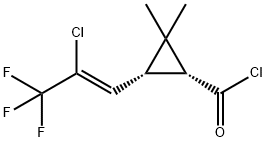 (1S,3R)-3-(2-chloro-3,3,3-trifluoroprop-1-en-1-yl)-2,2-dimethylcyclopropane-1-carbonyl chloride Structure