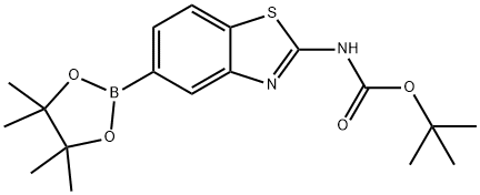 tert-butyl 5-(4,4,5,5-tetramethyl-1,3,2-dioxaborolan-2-yl)benzo[d]thiazol-2-ylcarbamate 구조식 이미지
