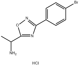 1-[3-(4-bromophenyl)-1,2,4-oxadiazol-5-yl]ethan-1-amine hydrochloride Structure