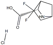 (3S)-5,5-difluoro-2-azabicyclo[2.2.1]heptane-3-carboxylic acid hydrochloride Structure