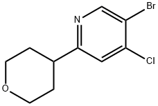 3-Bromo-4-chloro-6-(4-tetrahydropyranyl)pyridine Structure