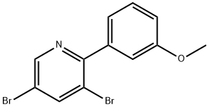 3,5-Dibromo-6-(3-methoxyphenyl)pyridine Structure