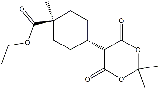 ethyl trans-4-(2,2-dimethyl-4,6-dioxo-1,3-dioxan-5-yl)-1-methylcyclohexanecarboxylate 구조식 이미지
