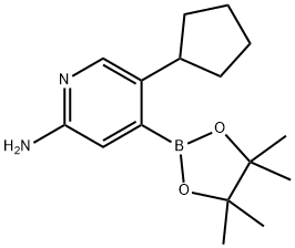 2-Amino-5-cyclopentylpyridine-4-boronic acid pinacol ester Structure