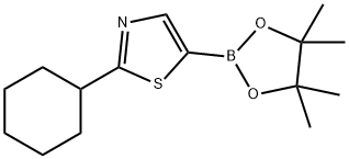 2-cyclohexyl-5-(4,4,5,5-tetramethyl-1,3,2-dioxaborolan-2-yl)thiazole 구조식 이미지