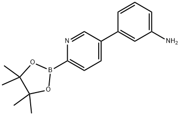 5-(3-Aminophenyl)pyridine-2-boronic acid pinacol ester 구조식 이미지