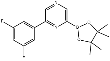 6-(3,5-Difluorophenyl)pyrazine-2-boronic acid pinacol ester 구조식 이미지