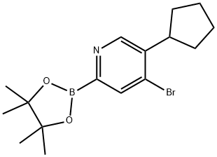 4-Bromo-5-(cyclopentyl)pyridine-2-boronic acid pinacol ester Structure