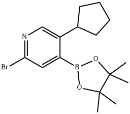 2-Bromo-5-cyclopentylpyridine-4-boronic acid pinacol ester Structure