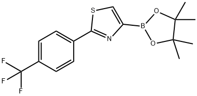 4-(4,4,5,5-tetramethyl-1,3,2-dioxaborolan-2-yl)-2-(4-(trifluoromethyl)phenyl)thiazole 구조식 이미지