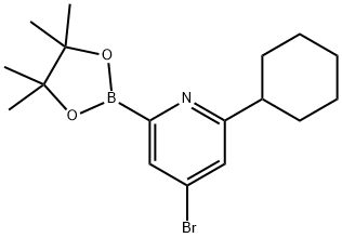 4-Bromo-6-(cyclohexyl)pyridine-2-boronic acid pinacol ester Structure