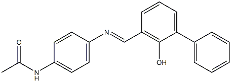 N-(4-{[(2-hydroxy[1,1'-biphenyl]-3-yl)methylene]amino}phenyl)acetamide 구조식 이미지