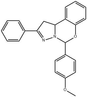 5-(4-methoxyphenyl)-2-phenyl-1,10b-dihydropyrazolo[1,5-c][1,3]benzoxazine 구조식 이미지