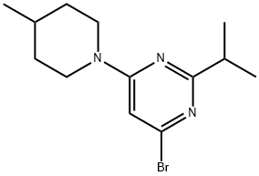 4-Bromo-2-(iso-propyl)-6-(4-methylpiperidin-1-yl)pyrimidine Structure