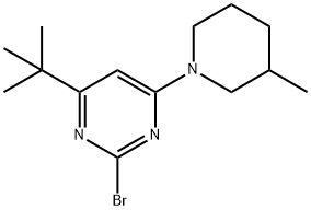 2-bromo-4-(3-methylpiperidin-1-yl)-6-(tert-butyl)pyrimidine 구조식 이미지