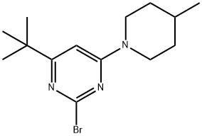 2-bromo-4-(4-methylpiperidin-1-yl)-6-(tert-butyl)pyrimidine 구조식 이미지