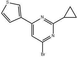 4-Bromo-2-cyclopropyl-6-(3-thienyl)pyrimidine Structure