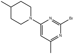 2-Bromo-4-(4-methylpiperidin-1-yl)-6-methylpyrimidine Structure