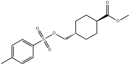 Cyclohexanecarboxylic acid, 4-[[[(4-methylphenyl)sulfonyl]oxy]methyl]-methyl ester, trans- Structure