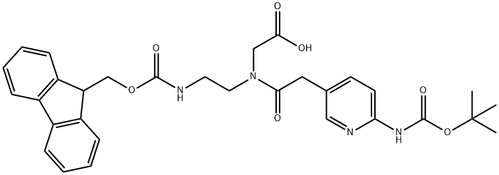 2-(N-(2-(Fmoc)ethyl)-2-(6-(tert-butoxycarbonylamino)pyridin-3-yl)acetamido)acetic acid Structure