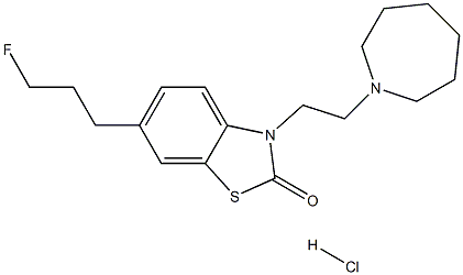 3-(2-(azepan-1-yl)ethyl)-6-(3-fluoropropyl)benzo[d]thiazol-2(3H)-one hydrochloride Structure