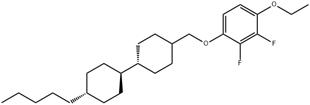 Benzene, 1-ethoxy-2,3-difluoro-4-[[(trans,trans)-4'-pentyl[1,1'-bicyclohexyl]-4-yl]methoxy]- Structure