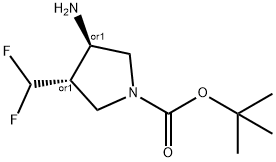 tert-butyl trans-3-amino-4-(difluoromethyl)pyrrolidine-1-carboxylate Structure