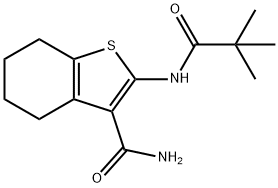 2-[(2,2-dimethylpropanoyl)amino]-4,5,6,7-tetrahydro-1-benzothiophene-3-carboxamide 구조식 이미지