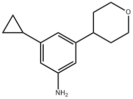 3-(4-Tetrahydropyranyl)-5-(cyclopropyl)aniline Structure