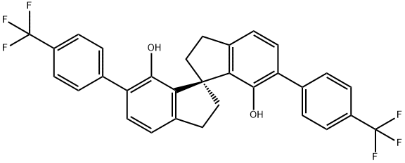 (R)-2,2',3,3'-Tetrahydro-6,6'-bis[4-(trifluoromethyl)phenyl]-1,1'-spirobi[1H-indene]-7,7'-diol Structure