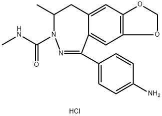 1-(4-Aminophenyl)-3-methylcarbamyl-4-methyl-3,4-dihydro-7,8-methylenedioxy-5H-2,3-benzodiazepinehydrochloride 구조식 이미지