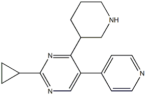 2-Cyclopropyl-4-(piperidin-3-yl)-5-(pyridin-4-yl)pyrimidine Structure