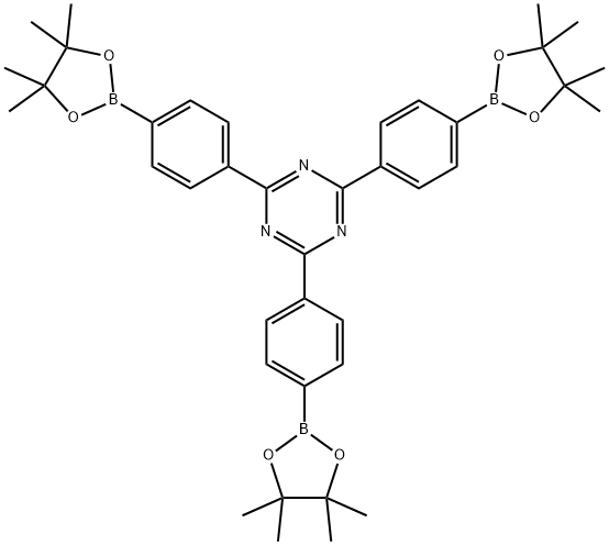 2,4,6-Tris[4-(4,4,5,5-tetramethyl-1,3,2-dioxaborolan-2-yl)phenyl]-1,3,5-triazine Structure
