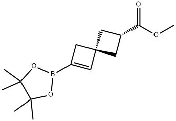 Spiro[3.3]hept-5-ene-2-carboxylic acid, 6-(4,4,5,5-tetramethyl-1,3,2-dioxaborolan-2-yl)-, methyl ester, cis- Structure