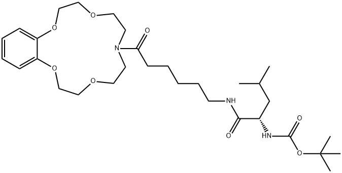 N-(N'-Tert-Butoxycarbonylleucyl-6- Aminohexanoyl)Benzoaza-15-Crown-5 Structure