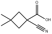 Cyclobutanecarboxylic acid, 1-cyano-3,3-dimethyl- Structure