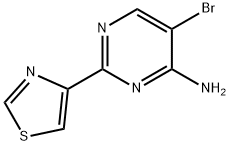 4-Amino-5-bromo-2-(thiazol-4-yl)pyrimidine 구조식 이미지