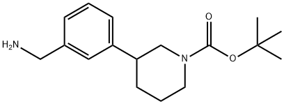 tert-butyl 3-[3-(aminomethyl)phenyl]piperidine-1-carboxylate 구조식 이미지