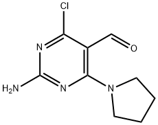 2-AMINO-4-CHLORO-6-PYRROLIDIN-1-YLPYRIMIDINE-5-CARBALDEHYDE Structure