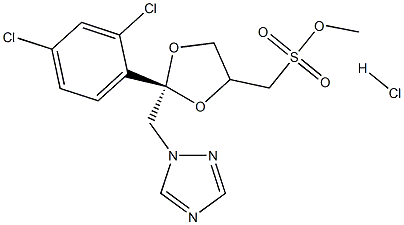 [(2R)-2-(2,4-dichlorophenyl)-2-[(1H-1,2,4-triazol-1-yl)methyl]-1,3-dioxolan-4-yl]methyl methanesulfonate hydrochloride Structure