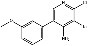 4-Amino-2-chloro-3-bromo-5-(3-methoxyphenyl)pyridine Structure