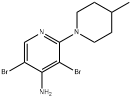 4-Amino-3,5-dibromo-2-(4-methylpiperidin-1-yl)pyridine Structure