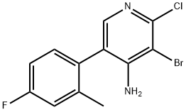 4-Amino-2-chloro-3-bromo-5-(4-fluoro-2-methylphenyl)pyridine Structure