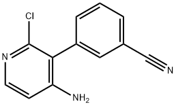 2-CHLORO-4-AMINO-3-(3-CYANOPHENYL)PYRIDINE Structure