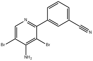4-Amino-3,5-dibromo-2-(3-cyanophenyl)pyridine Structure